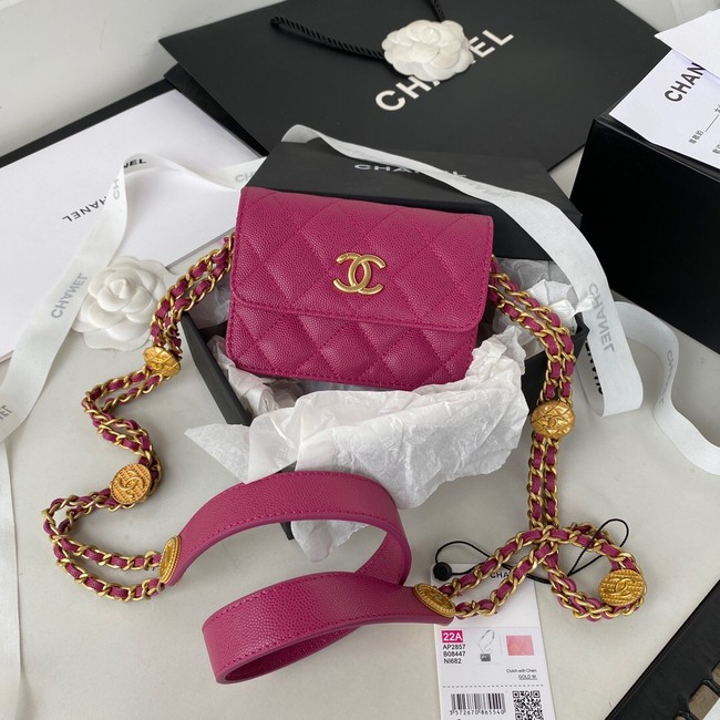 CHANEL CLUTCH WITH CHAIN AP2857 Plum