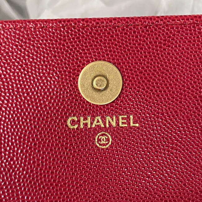 CHANEL CLUTCH WITH CHAIN AP2857 dark red