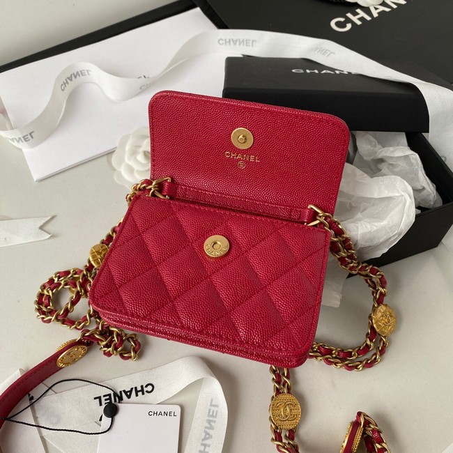 CHANEL CLUTCH WITH CHAIN AP2857 dark red