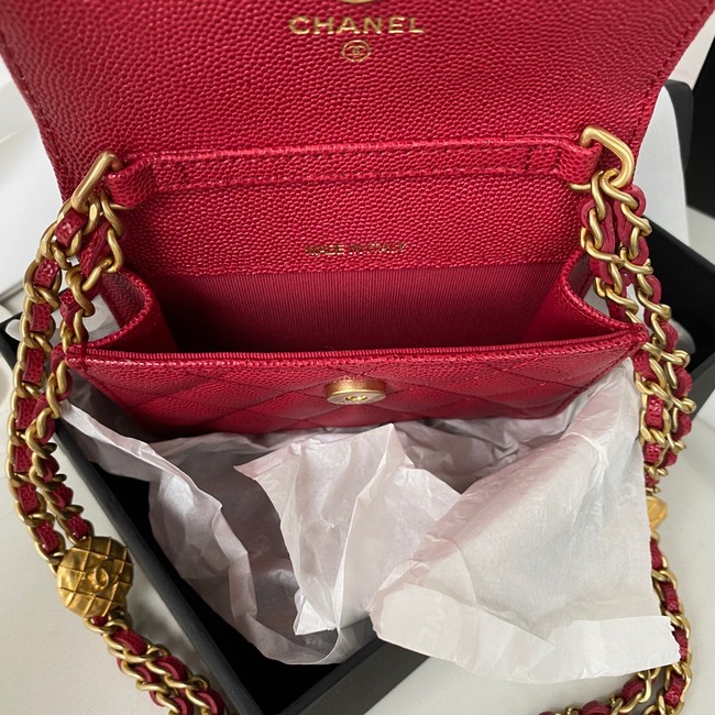 CHANEL CLUTCH WITH CHAIN AP2857 dark red