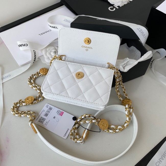 CHANEL CLUTCH WITH CHAIN AP2857 white