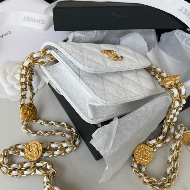 CHANEL CLUTCH WITH CHAIN AP2857 white