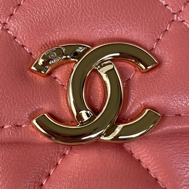 CHANEL WALLET ON CHAIN Lambskin & Gold-Tone Metal AP2844 pink