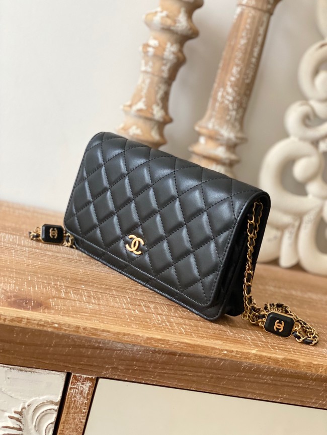 Chanel MINI FLAP BAG Lambskin & Gold-Tone Metal AS0950 black