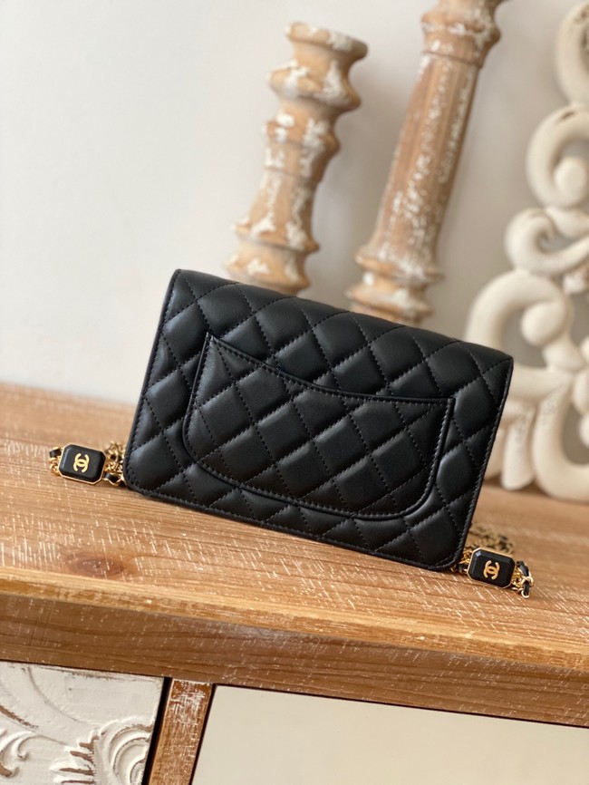 Chanel MINI FLAP BAG Lambskin & Gold-Tone Metal AS0950 black