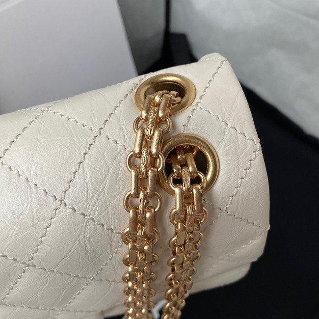 CHANEL CLASSIC WALLET ON CHAIN Calfskin & Gold-Tone Metal AS224 WHITE