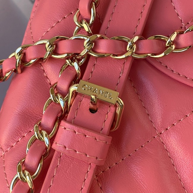 Chanel Lambskin & Gold-Tone Metal Backpack AS3332 pink