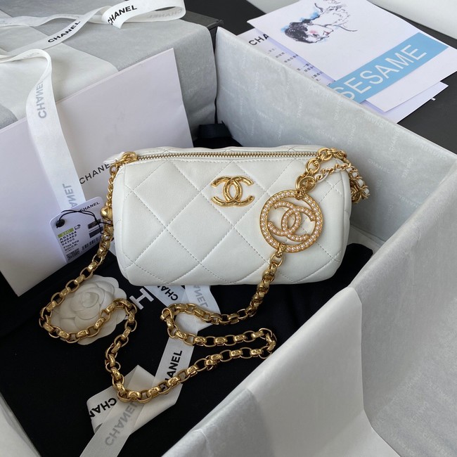 Chanel MINI BOWLING BAG AS3384 white