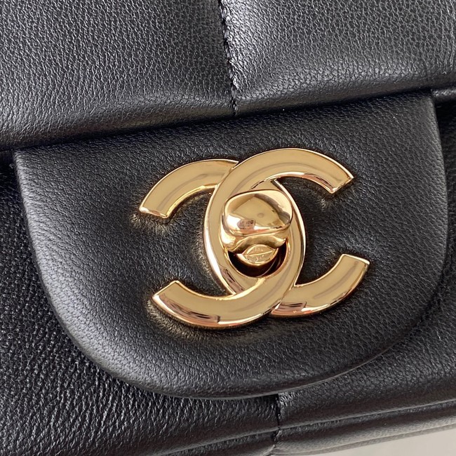 Chanel SMALL FLAP BAG Lambskin Resin & Gold-Tone Metal AS3330 black