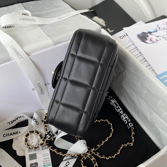 Chanel SMALL FLAP BAG Lambskin Resin & Gold-Tone Metal AS3330 black
