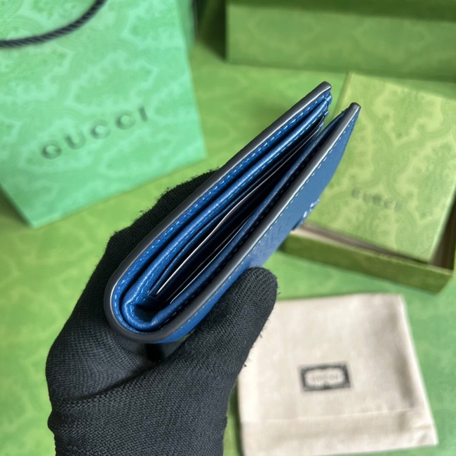 Gucci GG Marmont leather bi-fold wallet 428726 Royal blue