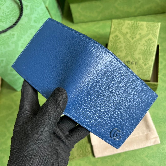 Gucci GG Marmont leather bi-fold wallet 428726 Royal blue