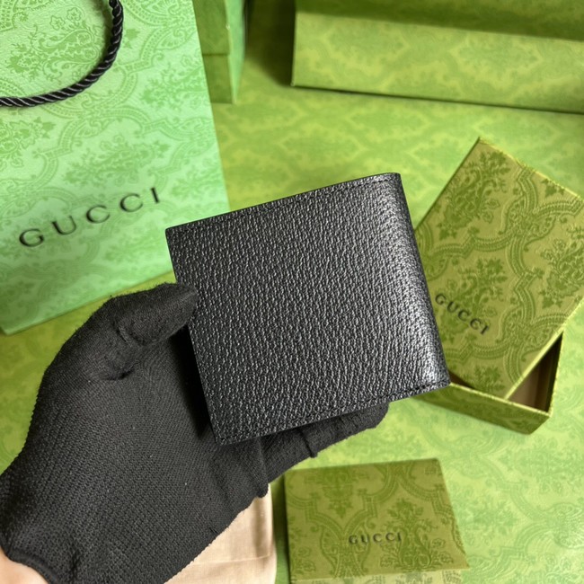 Gucci GG Marmont leather bi-fold wallet 428726 black&Tonal resin hardware