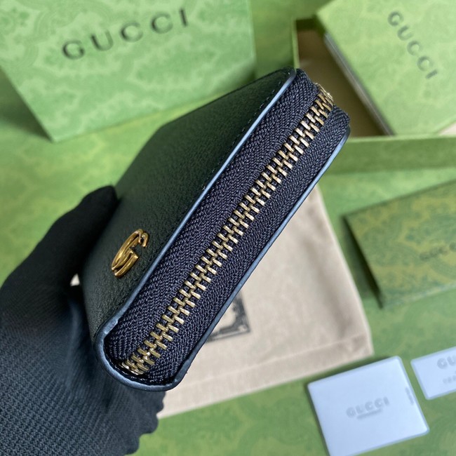 Gucci GG Marmont leather bi-fold zip around wallet 428736 black