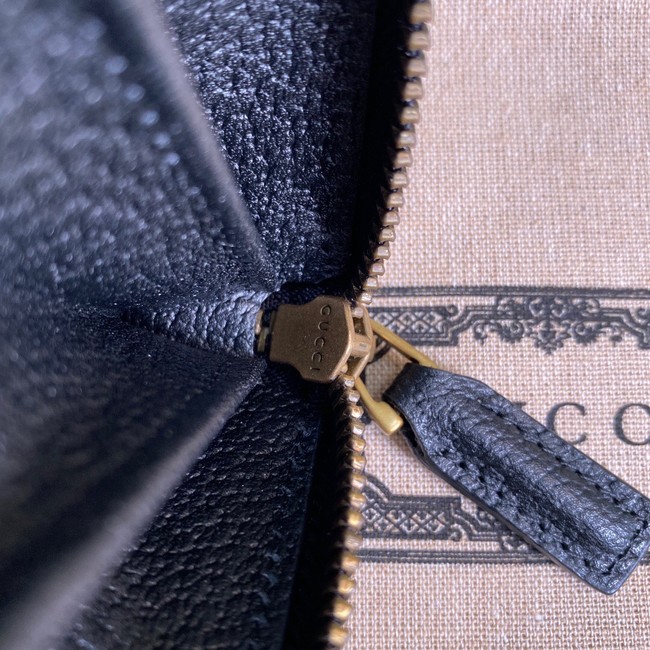 Gucci GG Marmont leather bi-fold zip around wallet 428736 black