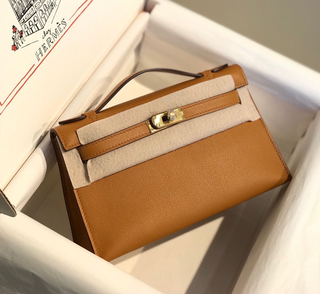 Hermes original swift leather mini Kelly K22CM H23560 Brown