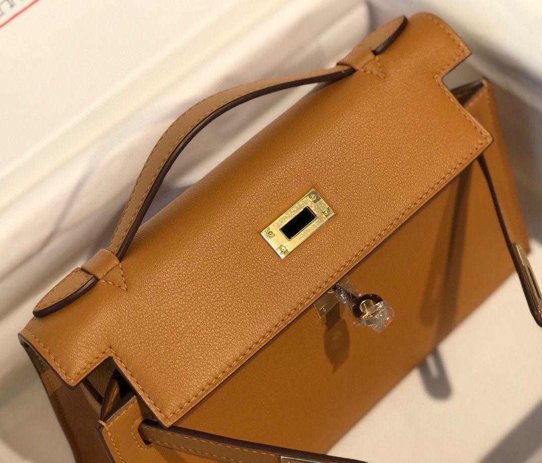 Hermes original swift leather mini Kelly K22CM H23560 Brown