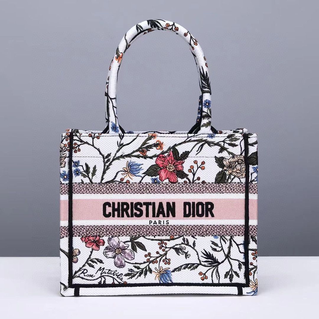 Small DIOR BOOK TOTE Multicolor Mille Fleurs Embroidery M1297ZW