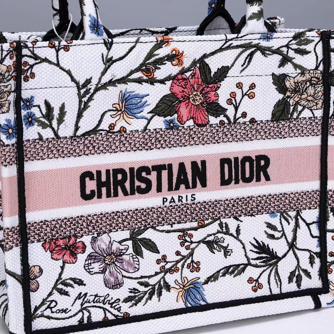 Small DIOR BOOK TOTE Multicolor Mille Fleurs Embroidery M1297ZW