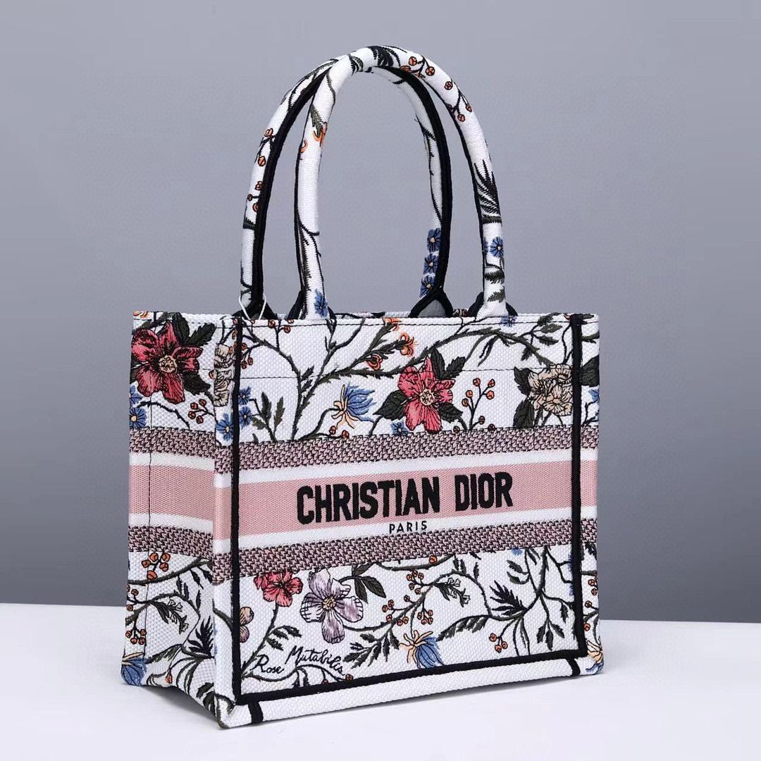 Small DIOR BOOK TOTE Multicolor Mille Fleurs Embroidery M1297ZW