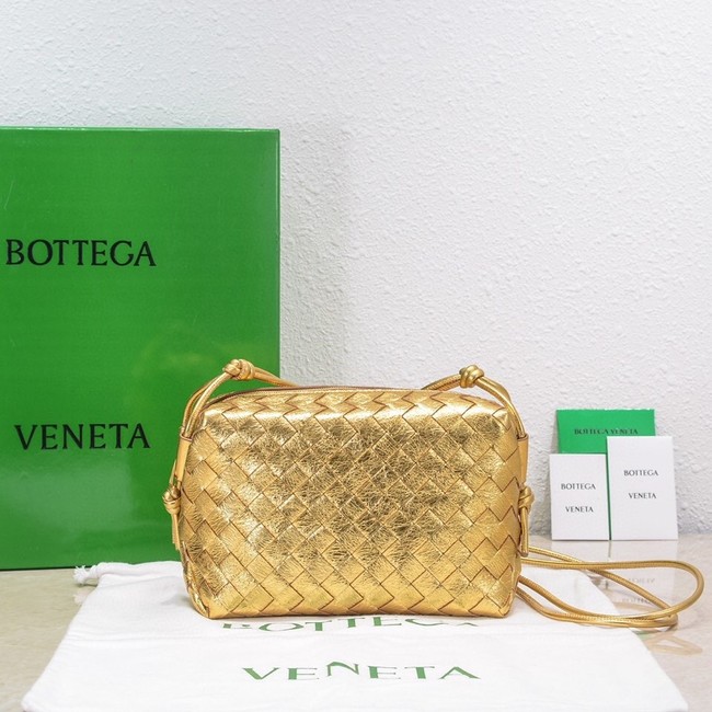 Bottega Veneta Small intrecciato leather cross-body bag 680255 gold