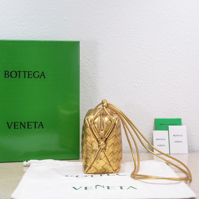 Bottega Veneta Small intrecciato leather cross-body bag 680255 gold