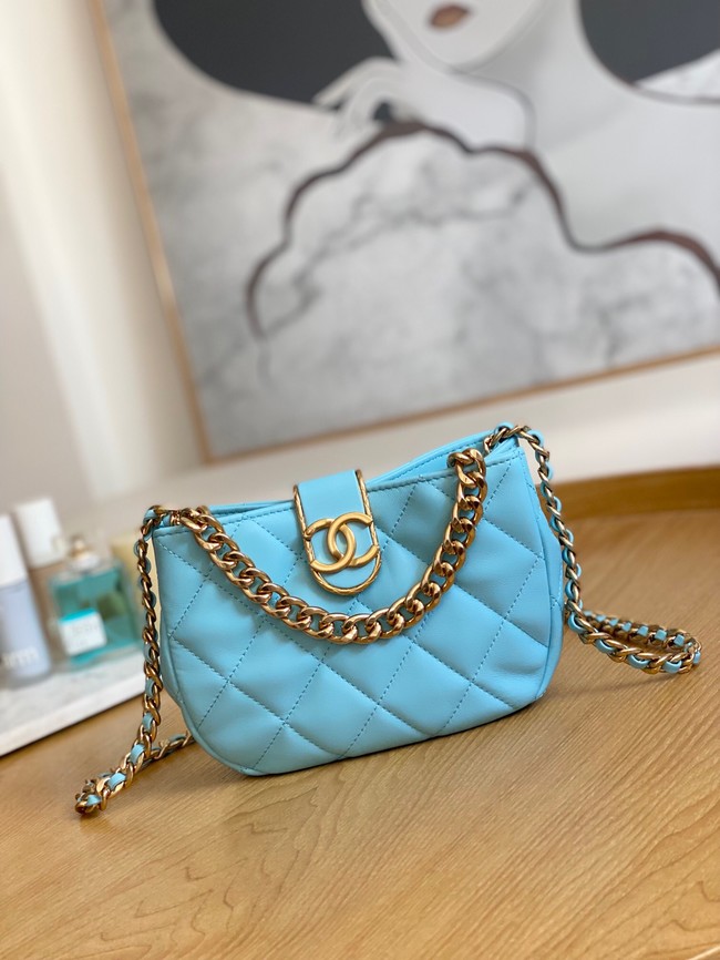 Chanel SMALL HOBO BAG AS3475 Light Blue
