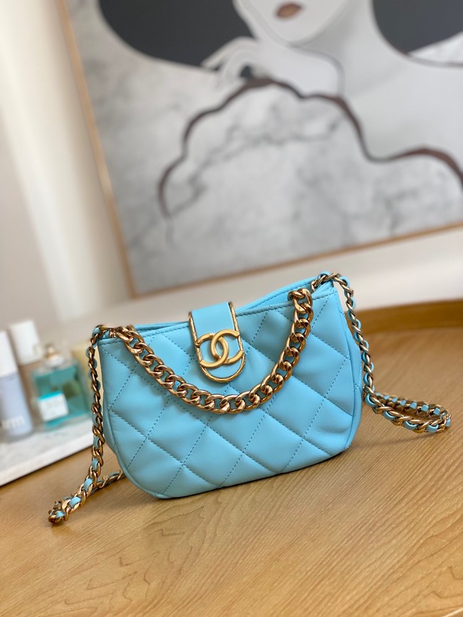 Chanel SMALL HOBO BAG AS3475 Light Blue