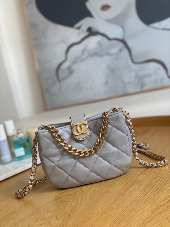 Chanel SMALL HOBO BAG AS3475 gray