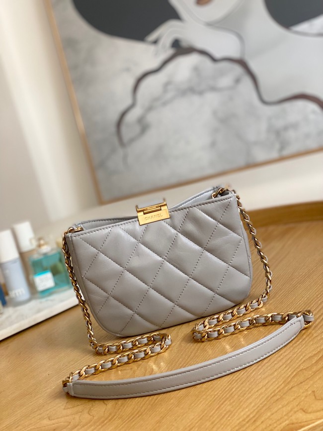 Chanel SMALL HOBO BAG AS3475 gray