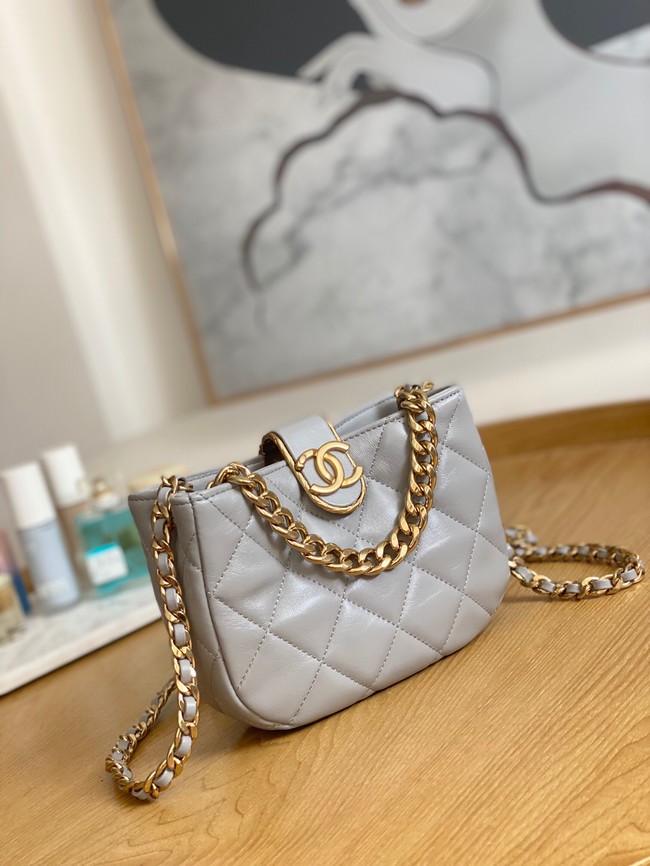 Chanel SMALL HOBO BAG AS3475 gray