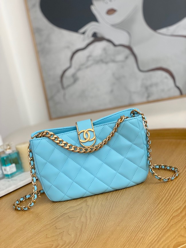 Chanel SMALL HOBO BAG AS3476 Light Blue