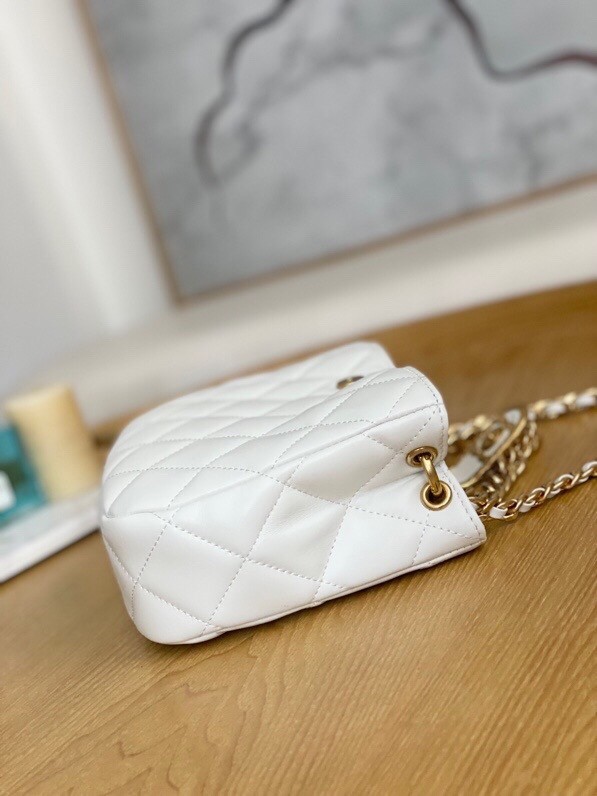 Chanel SMALL HOBO BAG AS3476 white