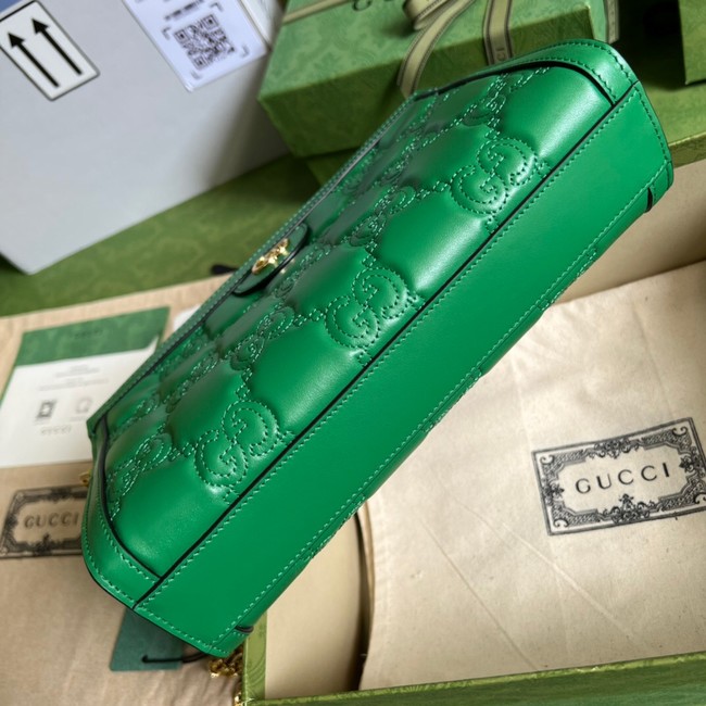 Gucci GG Matelasse leather shoulder bag 702200 Bright green