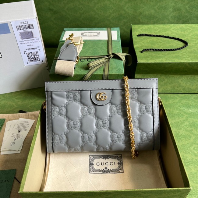 Gucci GG Matelasse leather shoulder bag 702200 Dusty grey