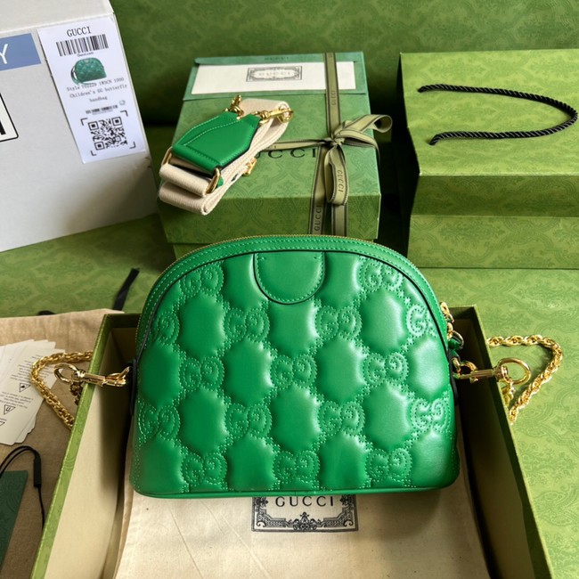 Gucci GG Matelasse leather shoulder bag 702229 Bright green