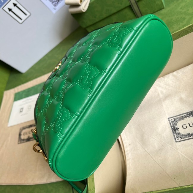 Gucci GG Matelasse leather shoulder bag 702229 Bright green