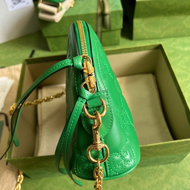 Gucci GG Matelasse leather shoulder bag 702229 Bright green