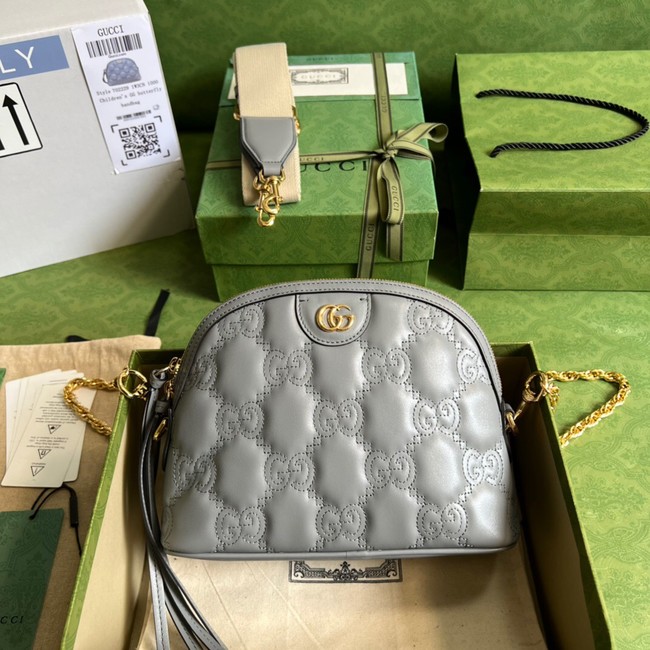 Gucci GG Matelasse leather shoulder bag 702229 Dusty grey