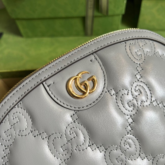 Gucci GG Matelasse leather shoulder bag 702229 Dusty grey