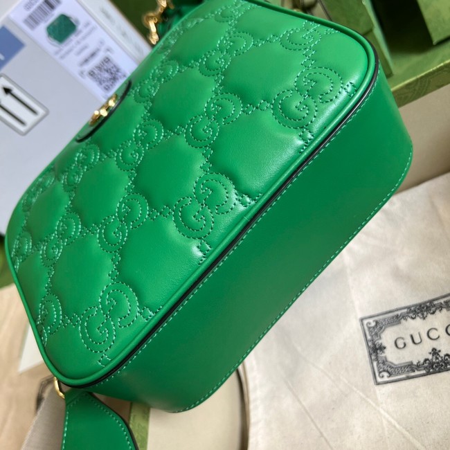 Gucci GG Matelasse leather shoulder bag 702234 Bright green