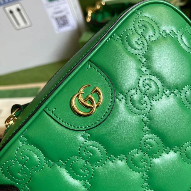 Gucci GG Matelasse leather shoulder bag 702234 Bright green