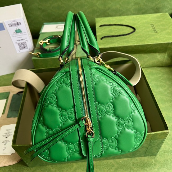 Gucci GG Matelasse leather top handle bag 702242 Bright green