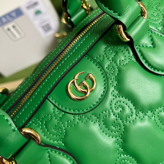 Gucci GG Matelasse leather top handle bag 702242 Bright green