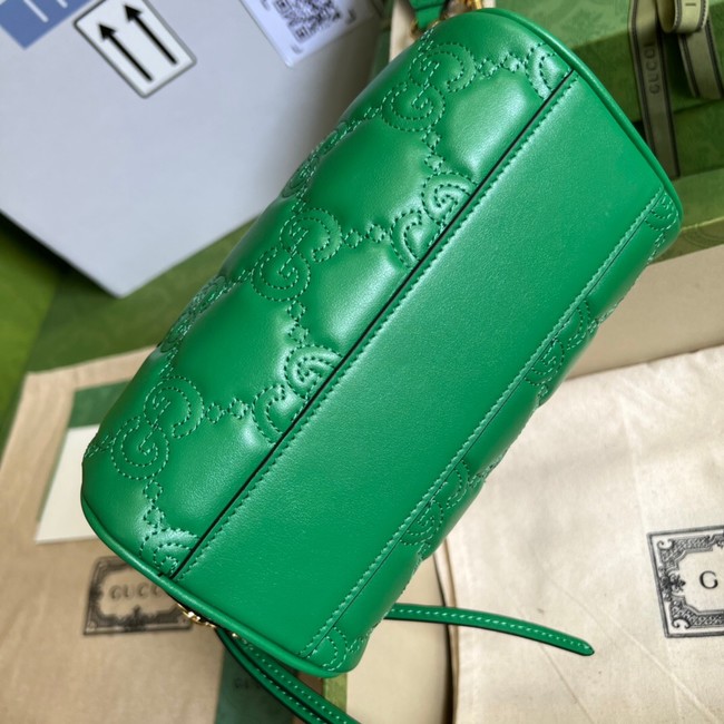 Gucci GG Matelasse leather top handle bag 702251 Bright green