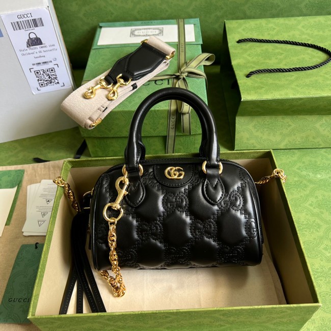 Gucci GG Matelasse leather top handle bag 702251 black