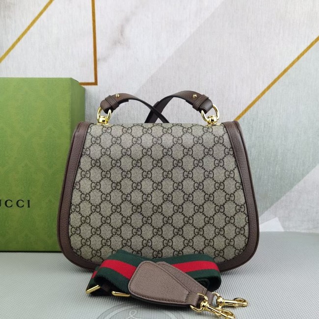 Gucci GG Supreme canvas Blondie medium shoulder bag 699210 Brown