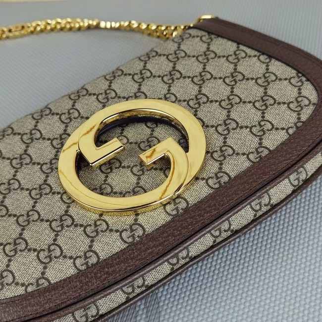 Gucci GG Supreme canvas Blondie shoulder bag 699268 Brown