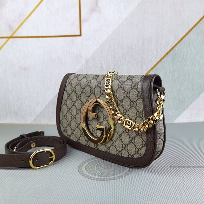 Gucci GG Supreme canvas Blondie shoulder bag 699268 Brown