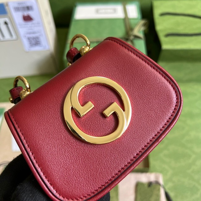 Gucci mini Blondie card case wallet 698635 Burgundy